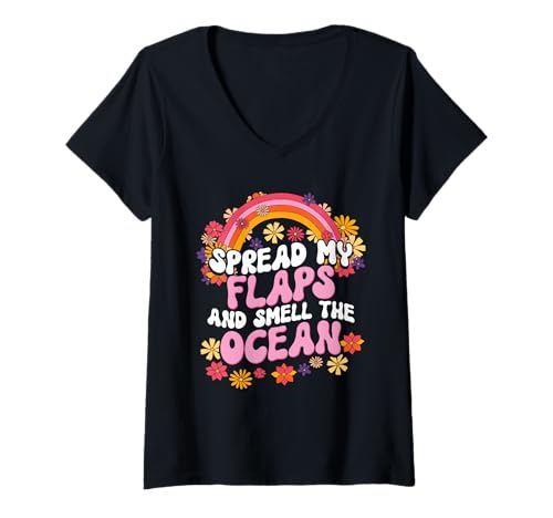 Damen Spread My Flaps and Smell The Ocean Funny Adult Humor T-Shirt mit V-Ausschnitt Damen Spread My Flaps and Smell The Ocean Funny Adult Humor T-Shirt mit V-Ausschnitt von Spread My Flaps And Smell The Ocean Funny
