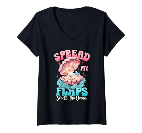 Damen Spread My Flaps Smell The Ocean Peinlicher Humor für Erwachsene T-Shirt mit V-Ausschnitt Damen Spread My Flaps Smell The Ocean Peinlicher Humor für Erwachsene T-Shirt mit V-Ausschnitt von Spread My Flaps Smell The Ocean Embarrassing