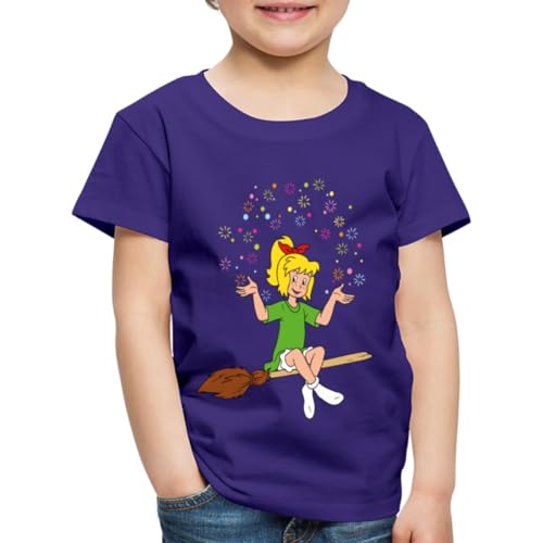 Spreadshirt Bibi Blocksberg Sitzt Auf Kartoffelbrei Kinder Premium T-Shirt, 98/104 (2 Jahre), Lila von Spreadshirt