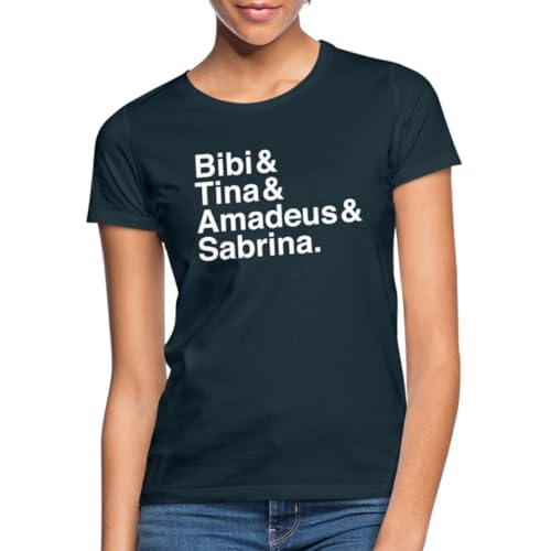 Spreadshirt Bibi Und Tina Amadeus Sabrina Typographie weiß Frauen T-Shirt, L, Navy von Spreadshirt