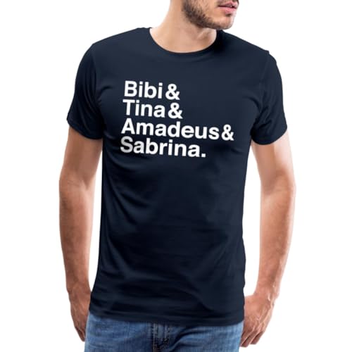 Spreadshirt Bibi Und Tina Amadeus Sabrina Typographie weiß Männer Premium T-Shirt, L, Navy von Spreadshirt