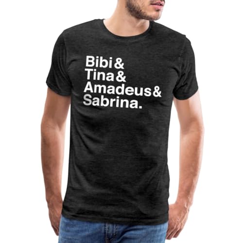 Spreadshirt Bibi Und Tina Amadeus Sabrina Typographie weiß Männer Premium T-Shirt, S, Anthrazit von Spreadshirt