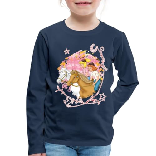 Spreadshirt Bibi Und Tina Wettreiten Im Wald Kinder Premium Langarmshirt, 110/116 (4 Jahre), Navy von Spreadshirt