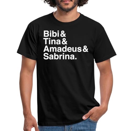 Spreadshirt Bibi Und Tina Amadeus Sabrina Typographie weiß Männer T-Shirt, XXL, Schwarz von Spreadshirt