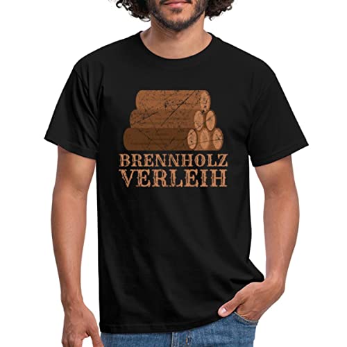 Spreadshirt Brennholz Verleih Feuerholz Männer T-Shirt, 3XL, Schwarz von Spreadshirt