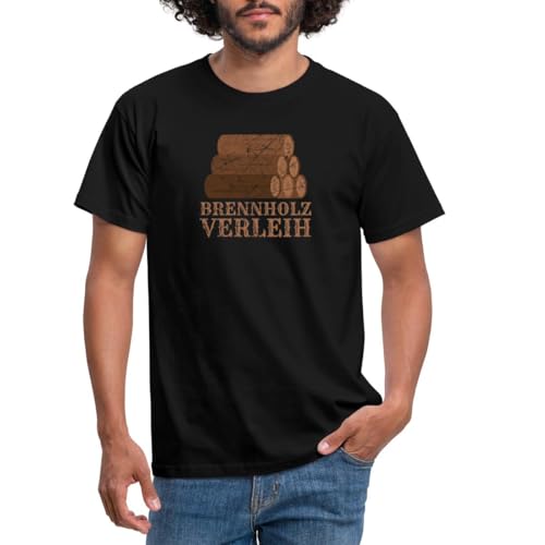 Spreadshirt Brennholz Verleih Feuerholz Männer T-Shirt, 3XL, Schwarz von Spreadshirt