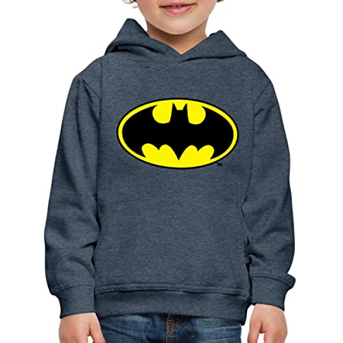 Spreadshirt DC Comics Batman Original Logo Kinder Premium Hoodie, 122/128 (7-8 Jahre), Jeansblau von Spreadshirt