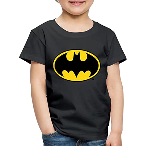 Spreadshirt DC Comics Batman Original Logo Kinder Premium T-Shirt, 110/116 (4 Jahre), Schwarz von Spreadshirt