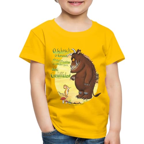 Spreadshirt Der Grüffelo Mit Maus Es Gibt Ihn Doch Spruch Kinder Premium T-Shirt, 122/128 (6 Jahre), Sonnengelb von Spreadshirt