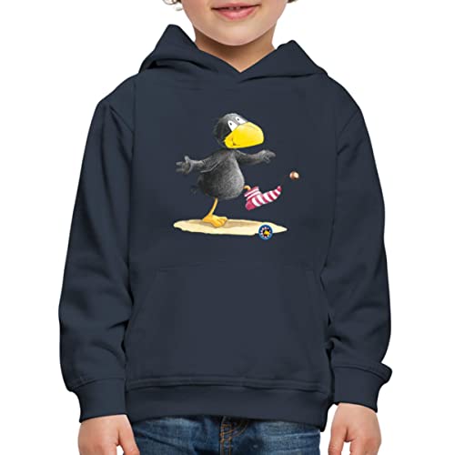 Spreadshirt Der kleine Rabe Socke Kastanie Kinder Premium Hoodie, 110/116 (5-6 Jahre), Navy von Spreadshirt