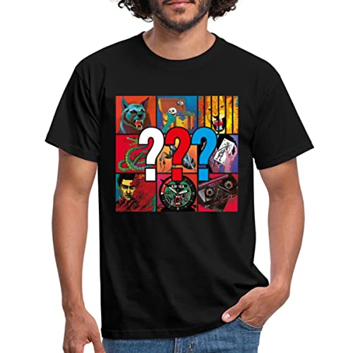 Spreadshirt Die DREI Fragezeichen Covermotive Männer T-Shirt, 3XL, Schwarz von Spreadshirt