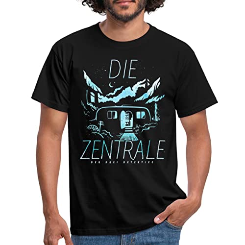 Spreadshirt Die DREI Fragezeichen Die Zentrale Wohnwagen Männer T-Shirt, XL, Schwarz von Spreadshirt