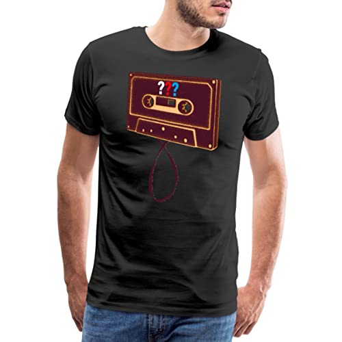 Spreadshirt Die DREI Fragezeichen Kassette Männer Premium T-Shirt, 3XL, Schwarz von Spreadshirt