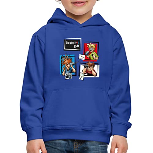 Spreadshirt Die DREI Fragezeichen Kids Detektive Spürnasen Team Kinder Premium Hoodie, 134/146 (9-11 Jahre), Royalblau von Spreadshirt