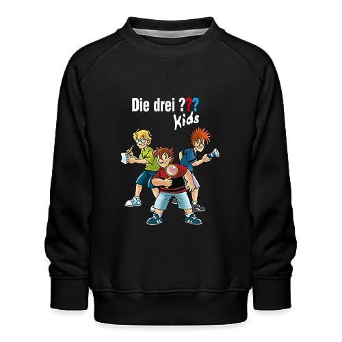 Spreadshirt Die DREI Fragezeichen Kids Detektive Spürnasen Team Kinder Premium Pullover, 152/164 (12-14 Jahre), Schwarz von Spreadshirt