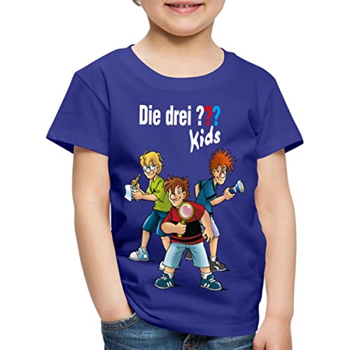 Spreadshirt Die DREI Fragezeichen Kids Detektive Spürnasen Team Kinder Premium T-Shirt, 134/140 (8 Jahre), Königsblau von Spreadshirt