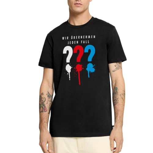 Spreadshirt Die DREI Fragezeichen Wir Übernehmen Jeden Fall Männer Premium T-Shirt, S, Schwarz von Spreadshirt