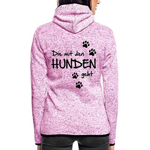 Spreadshirt Die Mit Den Hunden Geht Gassi Hunde Spruch Frauen Kapuzen-Fleecejacke, L, Lila meliert von Spreadshirt