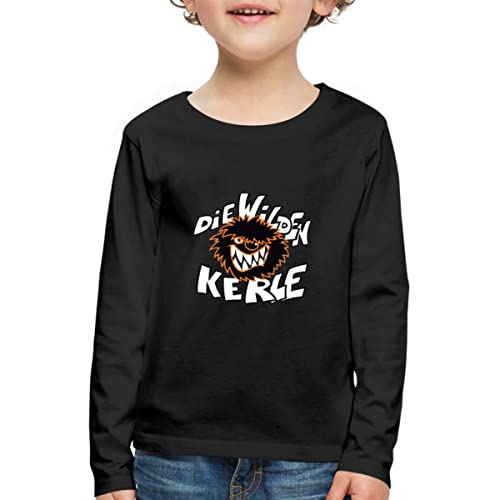 Spreadshirt Die Wilden Kerle Logo Kinder Premium Langarmshirt, 122/128 (6 Jahre), Schwarz von Spreadshirt