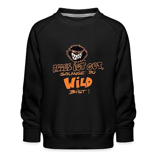 Spreadshirt Die Wilden Kerle Spruch Motto mit Logo Kinder Premium Pullover, 110/116 (5-6 Jahre), Schwarz von Spreadshirt