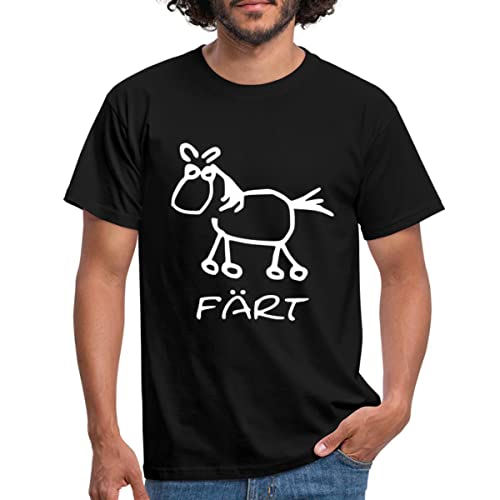 Spreadshirt Färt Lustiges Pferd Zeichnung Männer T-Shirt, L, Schwarz von Spreadshirt