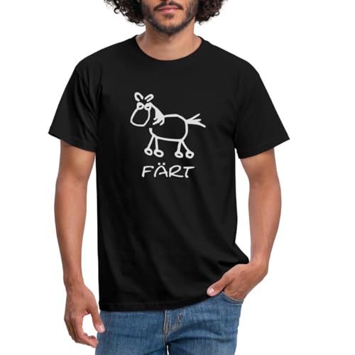 Spreadshirt Färt Lustiges Pferd Zeichnung Männer T-Shirt, M, Schwarz von Spreadshirt