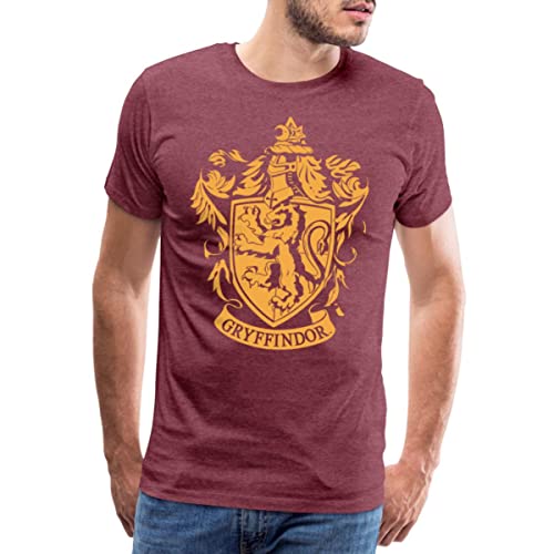 Spreadshirt Harry Potter Haus Gryffindor Wappen Logo Männer Premium T-Shirt, L, Bordeauxrot meliert von Spreadshirt