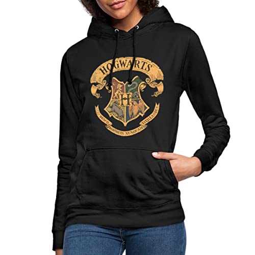 Spreadshirt Harry Potter Hogwarts Schule Für Hexerei und Zauberei Wappen Frauen Hoodie, M, Schwarz von Spreadshirt