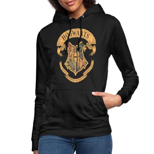 Spreadshirt Harry Potter Hogwarts Schule Für Hexerei und Zauberei Wappen Frauen Hoodie, XL, Schwarz von Spreadshirt