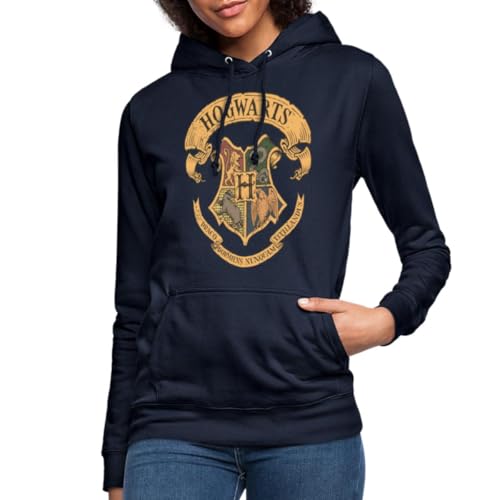 Spreadshirt Harry Potter Hogwarts Schule Für Hexerei und Zauberei Wappen Frauen Hoodie, XXL, Navy von Spreadshirt