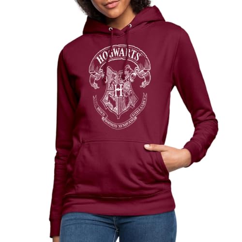 Spreadshirt Harry Potter Hogwarts Wappen Zeichnung Frauen Hoodie, L, Bordeaux von Spreadshirt