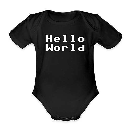 Spreadshirt Hello World Baby Bio-Kurzarm-Body, 56 (0-1 M.), Schwarz von Spreadshirt