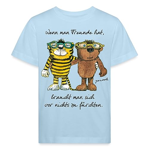 Spreadshirt Janosch Tiger Und Bär Wenn Man Freunde Hat Zitat Kinder Bio-T-Shirt, 110/116 (5-6 Jahre), Hellblau von Spreadshirt