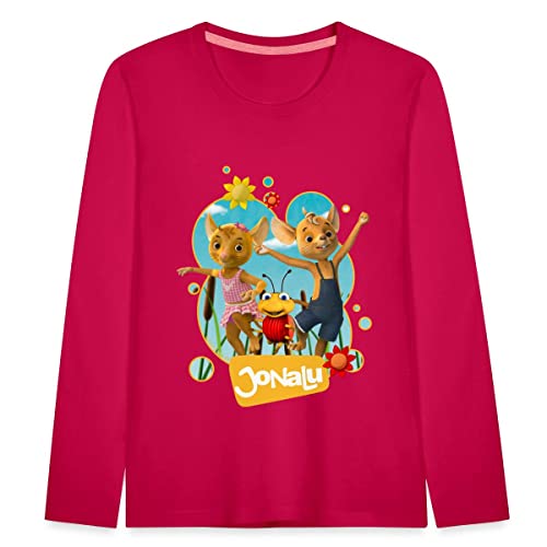 Spreadshirt JoNaLu Jo Naya Und Lu Tanzen Auf Der Wiese Kinder Premium Langarmshirt, 98/104 (2 Jahre), Dunkles Pink von Spreadshirt