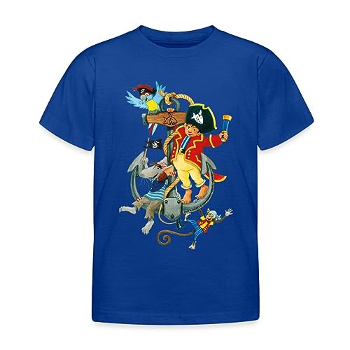 Spreadshirt Käpt'n Sharky Schiffskapitän Kinder T-Shirt, 98/104 (3-4 Jahre), Royalblau von Spreadshirt