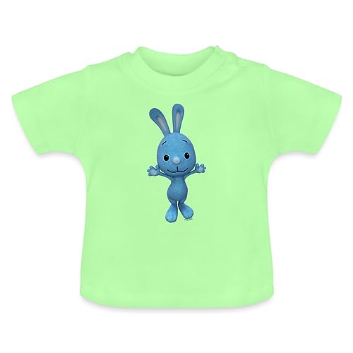 Spreadshirt KiKANiNCHEN Kaninchen Winkt Mit Den Pfoten Baby Bio-T-Shirt mit Rundhals, 18-24 Monate, Mintgrün von Spreadshirt