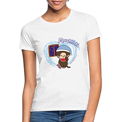 Spreadshirt Monchhichi Verschlafen Mit Schlafmütze Frauen T-Shirt, L, weiß von Spreadshirt