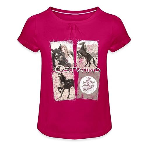 Spreadshirt OSTWIND Aufbruch Nach Ora Collage Mädchen T-Shirt mit Raffungen, 8 Jahre, Fuchsia von Spreadshirt