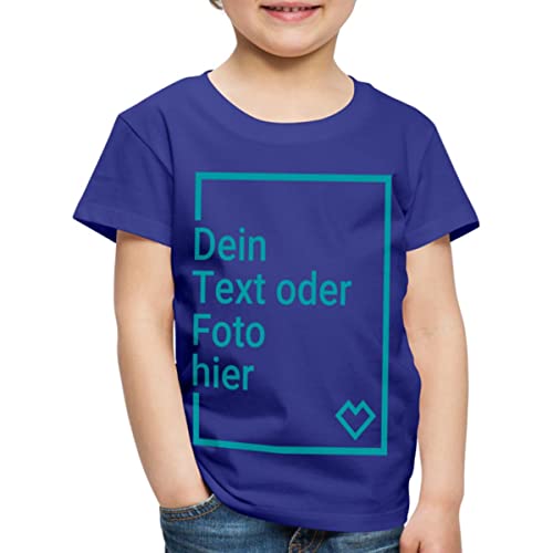 Spreadshirt Personalisierbares T-Shirt Selbst Gestalten mit Foto und Text Wunschmotiv Kinder Premium T-Shirt, 134/140 (8 Jahre), Königsblau von Spreadshirt