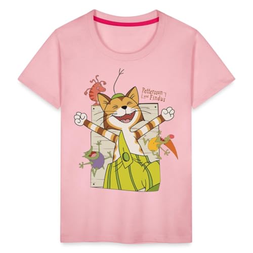 Spreadshirt Pettersson Und Findus Kater Lacht Mit Mucklas Kinder Premium T-Shirt, 122/128 (6 Jahre), Hellrosa von Spreadshirt