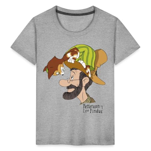 Spreadshirt Pettersson Und Findus Unterhalten Sich Kinder Premium T-Shirt, 110/116 (4 Jahre), Grau meliert von Spreadshirt