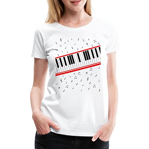 Spreadshirt Piano Klavier Noten Beat It Frauen Premium T-Shirt, M, weiß von Spreadshirt