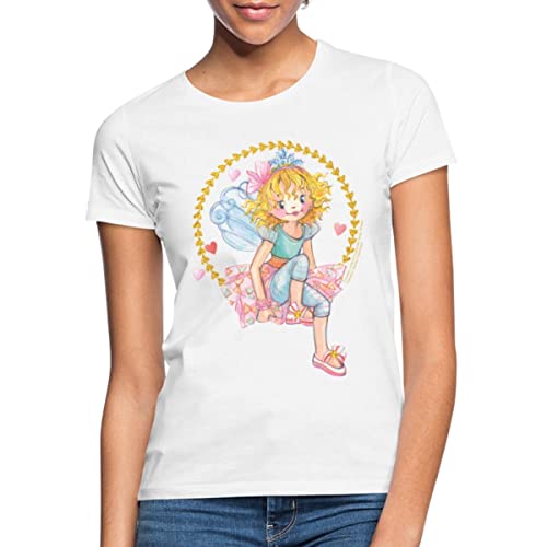 Spreadshirt Prinzessin Lillifee sitzend Frauen T-Shirt, S, weiß von Spreadshirt