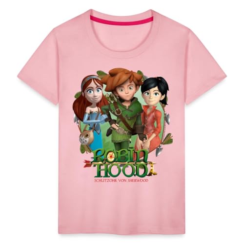 Spreadshirt Robin Hood Marian Und Scarlett Gruppenbild Kinder Premium T-Shirt, 110/116 (4 Jahre), Hellrosa von Spreadshirt