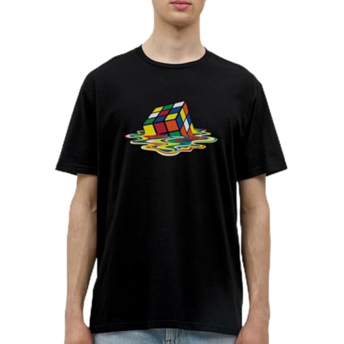 Spreadshirt Rubik's Cube Zauberwürfel Melting Cube Männer T-Shirt, M, Schwarz von Spreadshirt