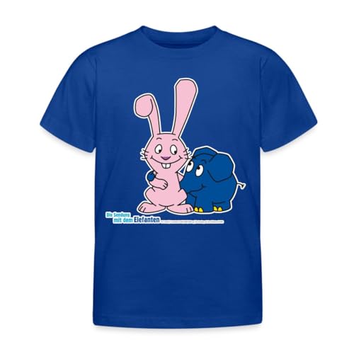 Spreadshirt Die Sendung Mit Der Maus Kleiner Elefant Und Hase Kinder T-Shirt, 98/104 (3-4 Jahre), Royalblau von Spreadshirt