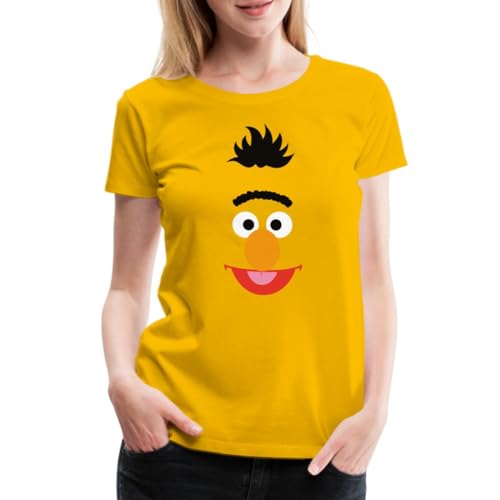 Spreadshirt Sesamstraße Bert Kostüm Gesicht Frauen Premium T-Shirt, M, Sonnengelb von Spreadshirt