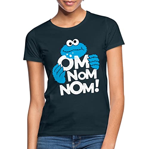 Spreadshirt Sesamstraße Krümelmonster Om Nom Nom Frauen T-Shirt, M, Navy von Spreadshirt