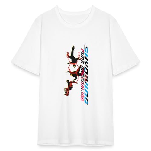 Spreadshirt Skydiving Fallschirmspringen Männer Slim Fit T-Shirt, L, weiß von Spreadshirt