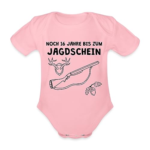 Spreadshirt 16 Jahre Bis Zum Jagdschein Ankündigung Schwangerschaft Baby Bio-Kurzarm-Body, 74 (6-9 M.), Hellrosa von Spreadshirt